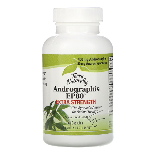 Terry Naturally, Andrographis EP80, Extra Strength, 60 Capsules фото 3