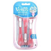 Gillette, Venus, SkinElixir, для чувствительной кожи, 3 одноразовые бритвы