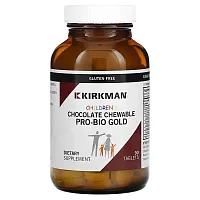 Kirkman Labs, Children&#x27;s Chewable Pro-Bio Gold, Chocolate, 90 Tablets