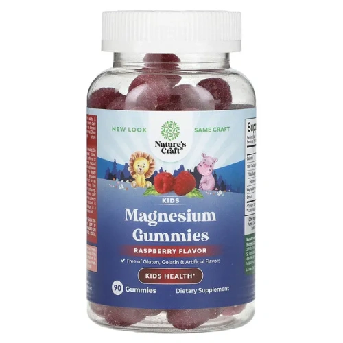 Nature&#x27;s Craft, Kids Magnesium Gummies, Raspberry, 90 Gummies