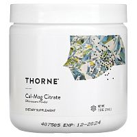 Thorne Research, Cal-Mag Citrate, шипучий порошок, 7,5 унций (214 г)