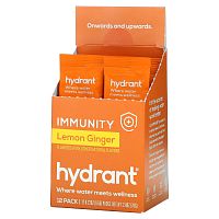 Hydrant, Immunity Drink Mix, Lemon Ginger, 12 Pack, 0.23 oz (6.5 g) Each