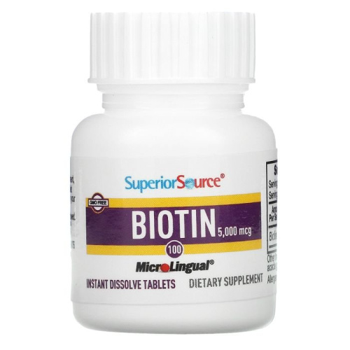 Superior Source, Biotin, 5,000 mcg, 100 Tablets фото 3