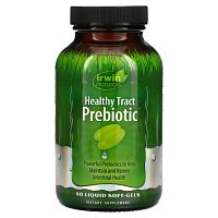 Irwin Naturals, Healthy Tract Prebiotic, пребиотик для здоровья кишечника, 60 капсул с жидкостью