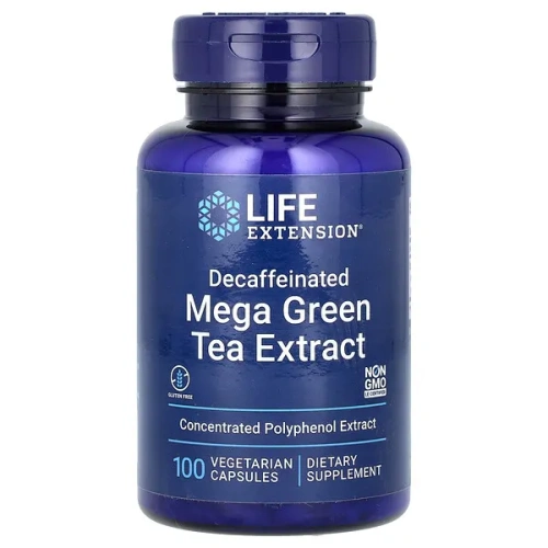 Life Extension, Mega Green Tea Extract, Decaffeinated, 100 Vegetarian Capsules