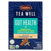 Celestial Seasonings, Gut Health, органическая овсянка с корицей, без кофеина, 12 чайных пакетиков, 2,3 г (0,08 унции)