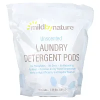 Mild By Nature, Laundry Detergent Pods, Unscented, 60 Loads, 2.38 lbs (1,077 g)