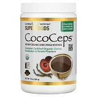 California Gold Nutrition, Superfoods, CocoCeps, органическое какао, кордицепс и рейши, 225 г (7,93 унции)