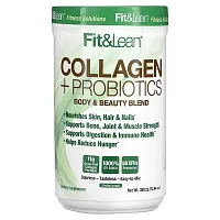 Fit &amp; Lean, Collagen + Probiotics, Unflavored, 12.64 oz (358.2 g)