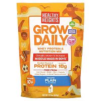 Healthy Heights, Grow Daily, Whey Protein &amp; Nutrition Mix, For Boys 10+, Plain, 22.9 oz (650 g)