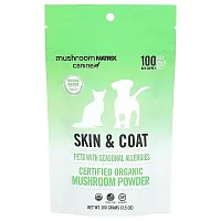 Mushroom Matrix Canine, Skin &amp; Coat, Certified Organic Mushroom Powder, For Cats and Dogs, For 25 lb Pet, For Dogs and Cats, 3.5 oz (100 g)