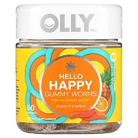 OLLY, Hello Happy, Gummy Worms, Tropical Zing, 60 Gummies