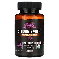 YumV&#x27;s, Strong Earth Organic Gummies, Melatonin, Maximum Strength, Berry, 10 mg, 60 Gummies (5 mg per Gummy)