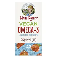 MaryRuth&#x27;s, Vegan Omega-3 Liquid Drops, Orange, 1 fl oz (30 ml)