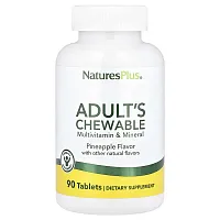 NaturesPlus, Adult&#x27;s Chewable Multivitamin&amp; Mineral, Pineapple, 90 Tablets