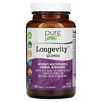 Pure Essence, Longevity Women, Women&#x27;s Multivitamin &amp; Mineral Supplement, 120 Tablets