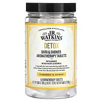 J R Watkins, Detox, Bath &amp; Shower Aromatherapy Tablets, Turmeric &amp; Citron, 6  Tablets, 0.8 oz (22 g) Each