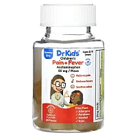 DrKids, Children&#x27;s Pain + Fever Gummy Bite, Ages 2-11 Years, Orange Vanilla, 24 Gummies