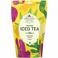 Harney & Sons, Fresh Brew Iced Tea, Passion Fruit Black Tea, 15 Tea Bags, 7.5 oz (212 g)