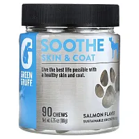 Green Gruff, Soothe Skin &amp; Coat, Salmon, 90 Chews, 6.35 oz (180 g)