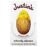 Justin&#x27;s Nut Butter, Honey Almond Butter, 10 Squeeze Packs, 1.15 oz (32 g) Each