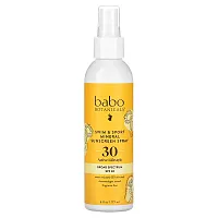 Babo Botanicals, Swim &amp; Sport, Mineral Sunscreen Spray, SPF 30, 6 fl oz (177 ml)