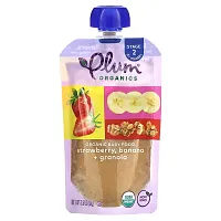 Plum Organics, Organic Baby Food, 6+ Months, Strawberry, Banana + Granola , 3.5 oz (99 g)