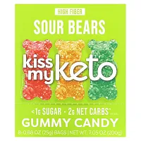 Kiss My Keto, Gummy Candy, Sour Bears, 8 Bags, 0.88 oz (25 g)