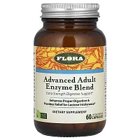 Flora, Advanced Adult Enzyme Blend, 60 Vegetarian Capsules