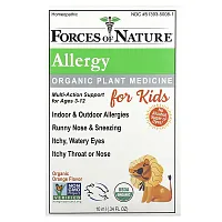 Forces of Nature, Allergy, Organic Plant Medicine, For Kids Ages 3-12, Orange, 0.34 fl oz (10 ml)