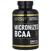 California Gold Nutrition, Sport, Micronized BCAA, Branched Chain Amino Acids, 500 mg, 240 Veggie Capsules (250 mg per Capsule)