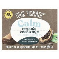 Four Sigmatic, Calm, Organic Cacao Mix with Reishi Mushroom, 10 Packets, 0.21 oz (6 g) Each