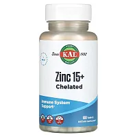 KAL, Zinc 15+ Chelated, 100 Tablets