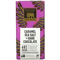 Endangered Species Chocolate, черный шоколад с карамелью и морской солью, 60% какао, 85 г (3 унции)