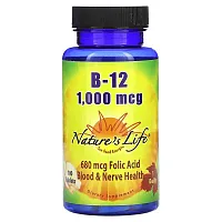 Nature&#x27;s Life, B-12, 1,000 mcg, 100 Tablets