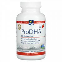 Nordic Naturals, ProDHA, клубничный вкус, 240 мг, 120 мягких таблеток