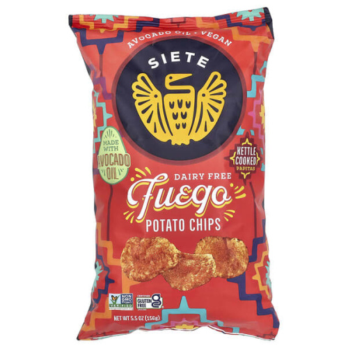 Siete, Potato Chips, Fuego , 5.5 Oz (156 g)