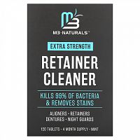 M3 Naturals, Retainer Cleaner, мята, 120 таблеток