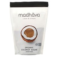 Madhava Natural Sweeteners, органический кокосовый сахар, нерафинированный, 454 г (1 фунт)