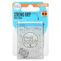 Invisibobble, Power, Strong Grip Hair Ring, Crystal Clear, 5 Pack