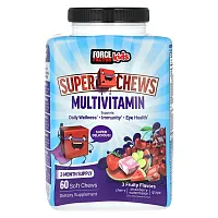 Force Factor, Kids, Super Chews Multivitamin, Cherry, Strawberry Watermelon, Grape, 60 Soft Chews