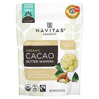 Navitas Organics, Вафли с органическим маслом какао, несладкие, 227 г (8 унций)