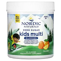 Nordic Naturals, Zero Sugar Kids Multi Gummies, Ages 4 +, Orange Lemon, 120 Gummies