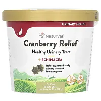 NaturVet, Cranberry Relief, Healthy Urinary Tract Plus Echinacea, For Cats, 60 Soft Chews, 3.1 oz (90 g)