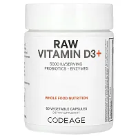 Codeage, Raw Vitamin D3+, 5,000 IU, 60 Vegetable Capsules