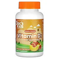 Doctor&#x27;s Best, Doc&#x27;s Kids, Vitamin D3 Kids Gummies, All Natural Fruit, 25 mcg (1,000 IU), 60 Natural Fruit Pectin Gummies