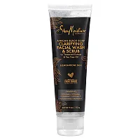 SheaMoisture, Clarifying Facial Wash &amp; Scrub, African Black Soap,  4 oz (113 g)