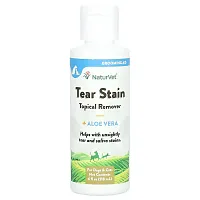 NaturVet, Tear Stain, Topical Remover + Aloe Vera, For Dogs &amp; Cats, 4 fl oz (118 ml)