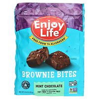 Enjoy Life Foods, Chocolate Brownie Bites, мятный шоколад, 135 г (4,76 унции)