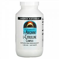 Source Naturals, Комплекс L-аргинина и L-цитруллина, 1000 мг, 240 таблеток